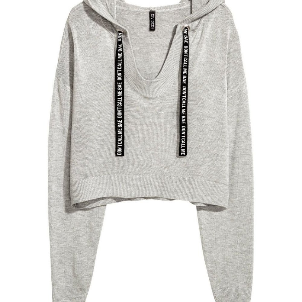 H&M Divided crop top knit hooded sweater